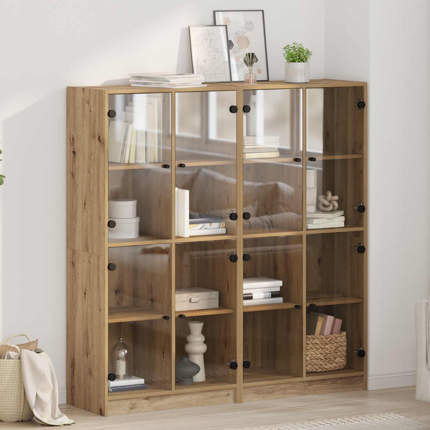 Credenza 2 Pcs 68 X 37 X 142 Cm Legno Multistrato