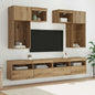 Mobili Tv A Muro Con Led 5Pz Legno Multistrato