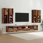 Set Mobili Tv A Muro 7 Pz Con Luci Led