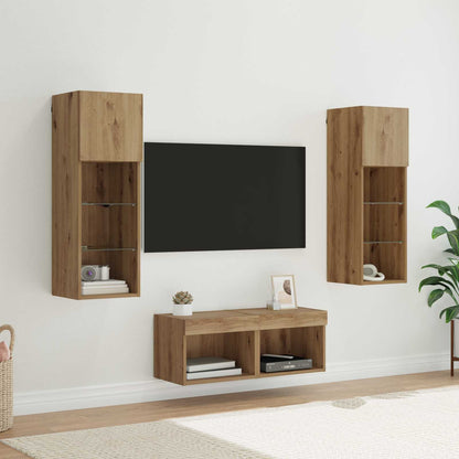 Mobili Tv A Muro 4Pz Con Luci Led