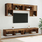 Mobili Tv A Muro Con Led 6Pz Legno Multistrato