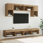 Mobili Tv A Muro Con Led 6Pz Legno Multistrato