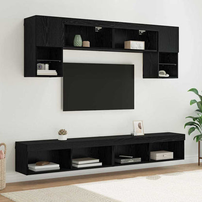 Mobili Tv A Muro Con Led 6Pz Legno Multistrato