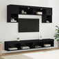 Mobili Tv A Muro Con Led 6Pz Legno Multistrato