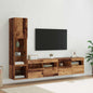 Mobili Tv A Muro Con Led 4Pz Legno Multistrato