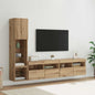 Mobili Tv A Muro Con Led 4Pz Legno Multistrato