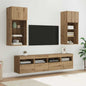 Mobili Tv A Muro Con Led 5Pz Legno Multistrato
