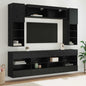 Set Mobili Tv A Muro 6 Pz Con Luci Led