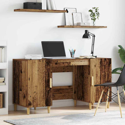 Scrivania Bianca 140X50X75 Cm In Legno Multistrato