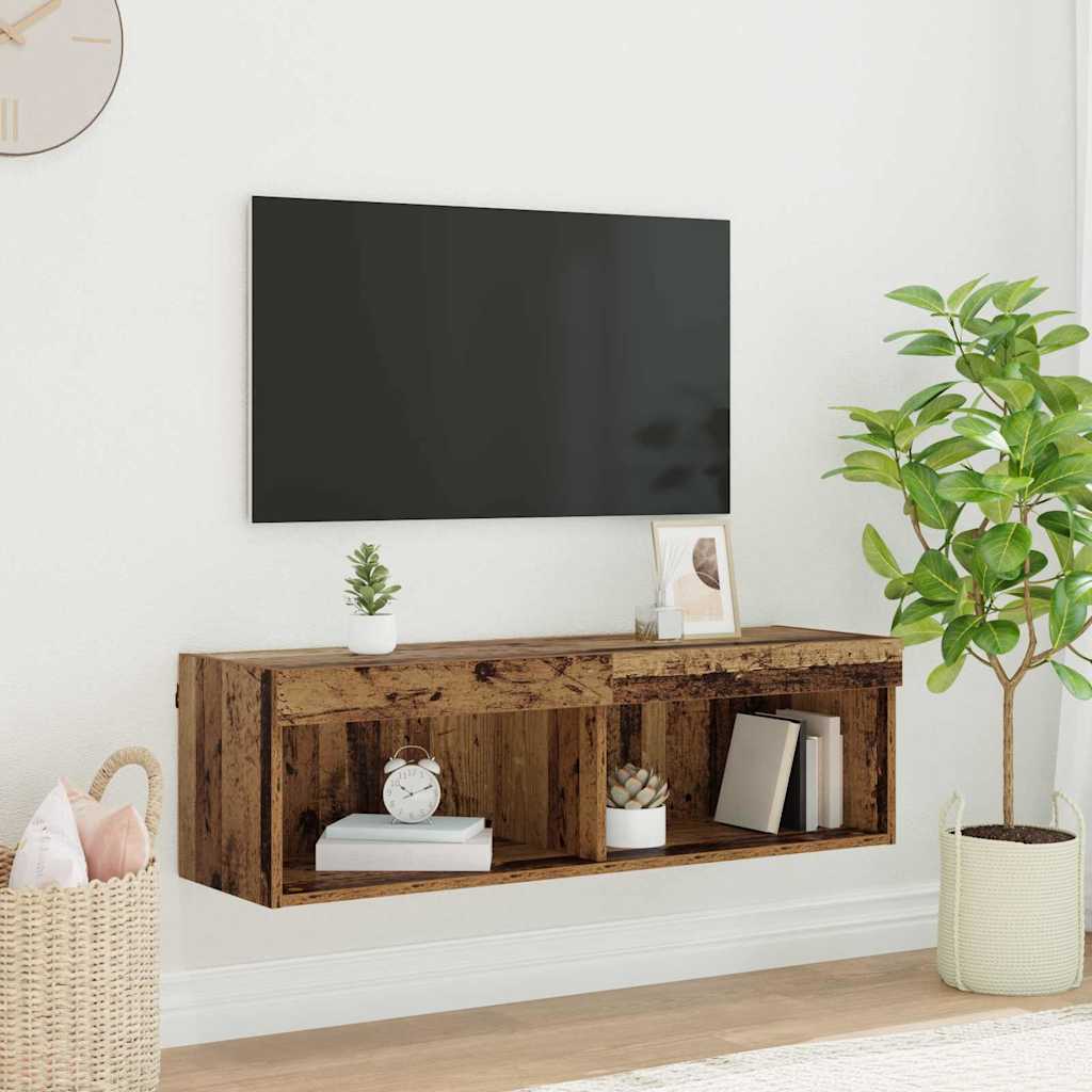 Mobili Porta Tv Con Luci Led 2 Pz Bianchi 80X30X30 Cm