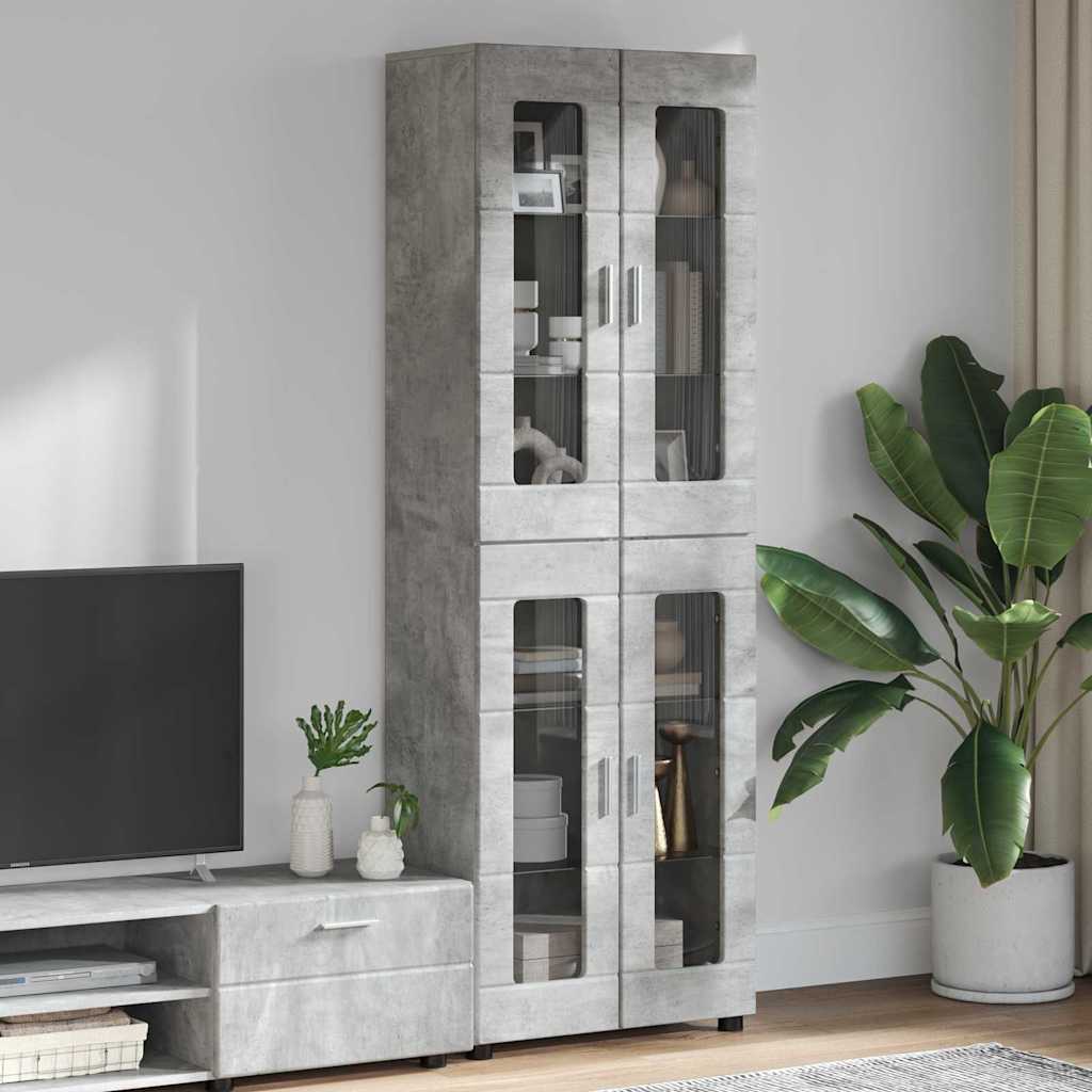 Set Mobile Tv Florin 3 Pcs Legno Multistrato Grigio Cemento