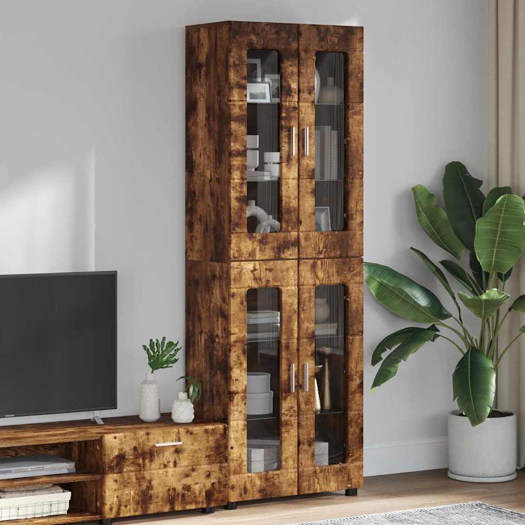 Credenza Con Lo Scaffale Florin Rovere Fumé 88,5 X 30,5 X 73 Cm Rovere Fumo