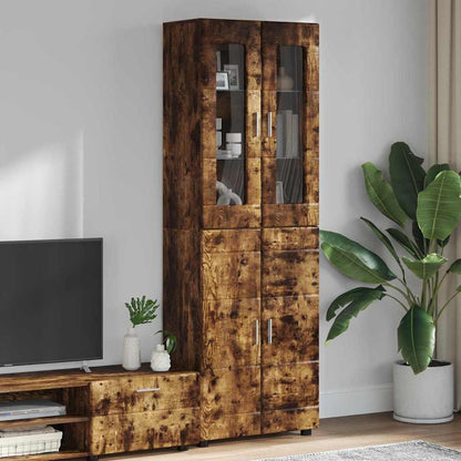 Credenza Con Lo Scaffale Florin Rovere Fumé 88,5 X 30,5 X 73 Cm Rovere Fumo
