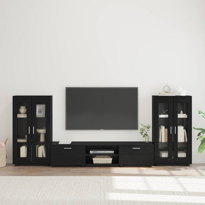 Credenza Florin 88,5 X 30,5 X 55,5 Cm Legno Multistrato Nero