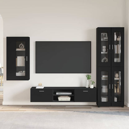 Credenza Florin 88,5 X 30,5 X 55,5 Cm Legno Multistrato Nero