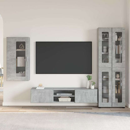 Set Mobile Tv Florin 3 Pcs Legno Multistrato Grigio Cemento