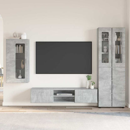 Set Mobile Tv Florin 3 Pcs Legno Multistrato Grigio Cemento
