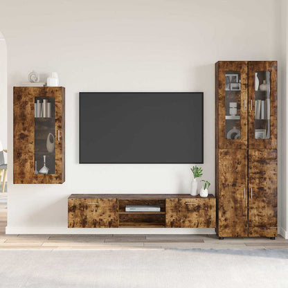 Credenza Con Lo Scaffale Florin Rovere Fumé 88,5 X 30,5 X 73 Cm Rovere Fumo