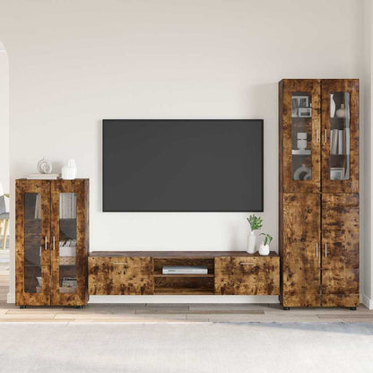 Credenza Con Lo Scaffale Florin Rovere Fumé 88,5 X 30,5 X 73 Cm Rovere Fumo