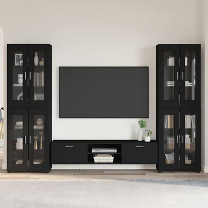 Credenza Florin 88,5 X 30,5 X 55,5 Cm Legno Multistrato Nero