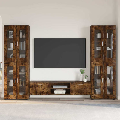 Credenza Con Lo Scaffale Florin Rovere Fumé 88,5 X 30,5 X 73 Cm Rovere Fumo