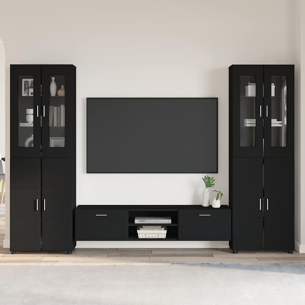 Credenza Florin 88,5 X 30,5 X 55,5 Cm Legno Multistrato Nero