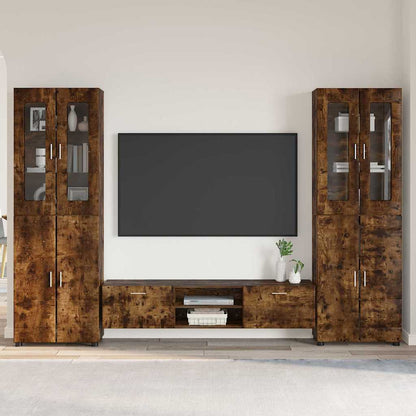 Credenza Con Lo Scaffale Florin Rovere Fumé 88,5 X 30,5 X 73 Cm Rovere Fumo