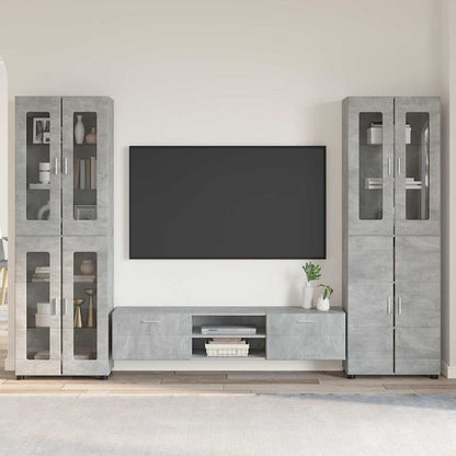 Set Mobile Tv Florin 3 Pcs Legno Multistrato Grigio Cemento