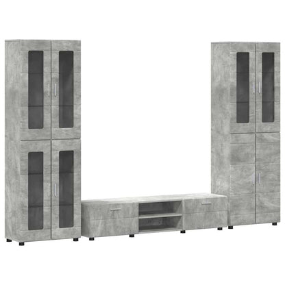 Set Mobile Tv Florin 3 Pcs Legno Multistrato Grigio Cemento