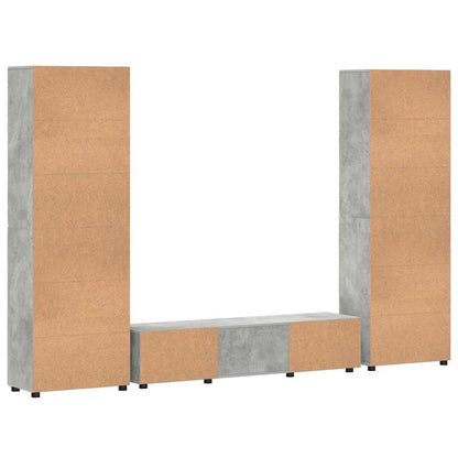 Set Mobile Tv Florin 3 Pcs Legno Multistrato Grigio Cemento
