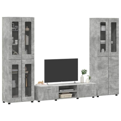 Set Mobile Tv Florin 3 Pcs Legno Multistrato Grigio Cemento