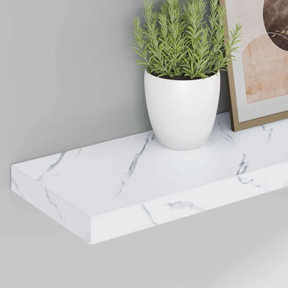 Scaffale Da Parete 2 Pcs 120 X 23,5 X 4 Cm Marmo Bianco
