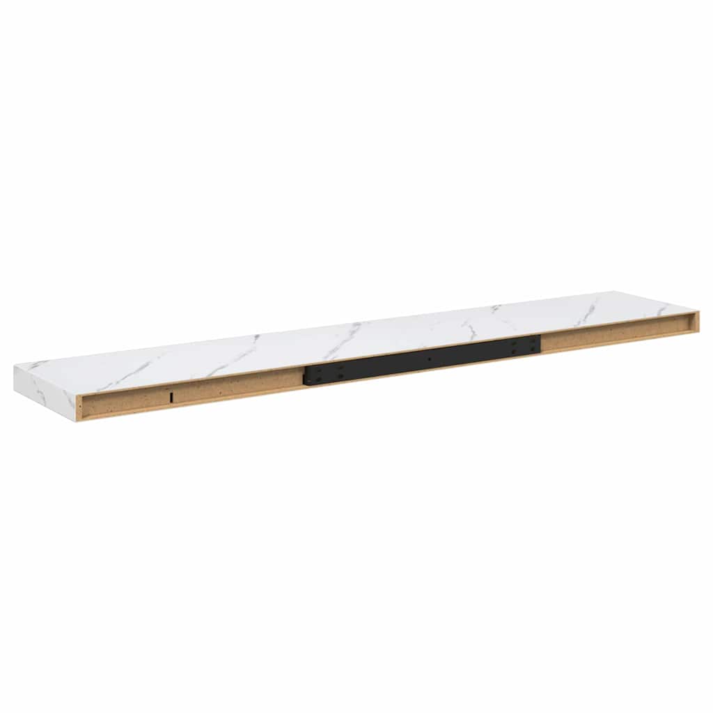 Scaffale Da Parete 2 Pcs 120 X 23,5 X 4 Cm Marmo Bianco