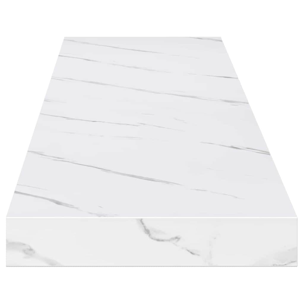 Scaffale Da Parete 2 Pcs 120 X 23,5 X 4 Cm Marmo Bianco