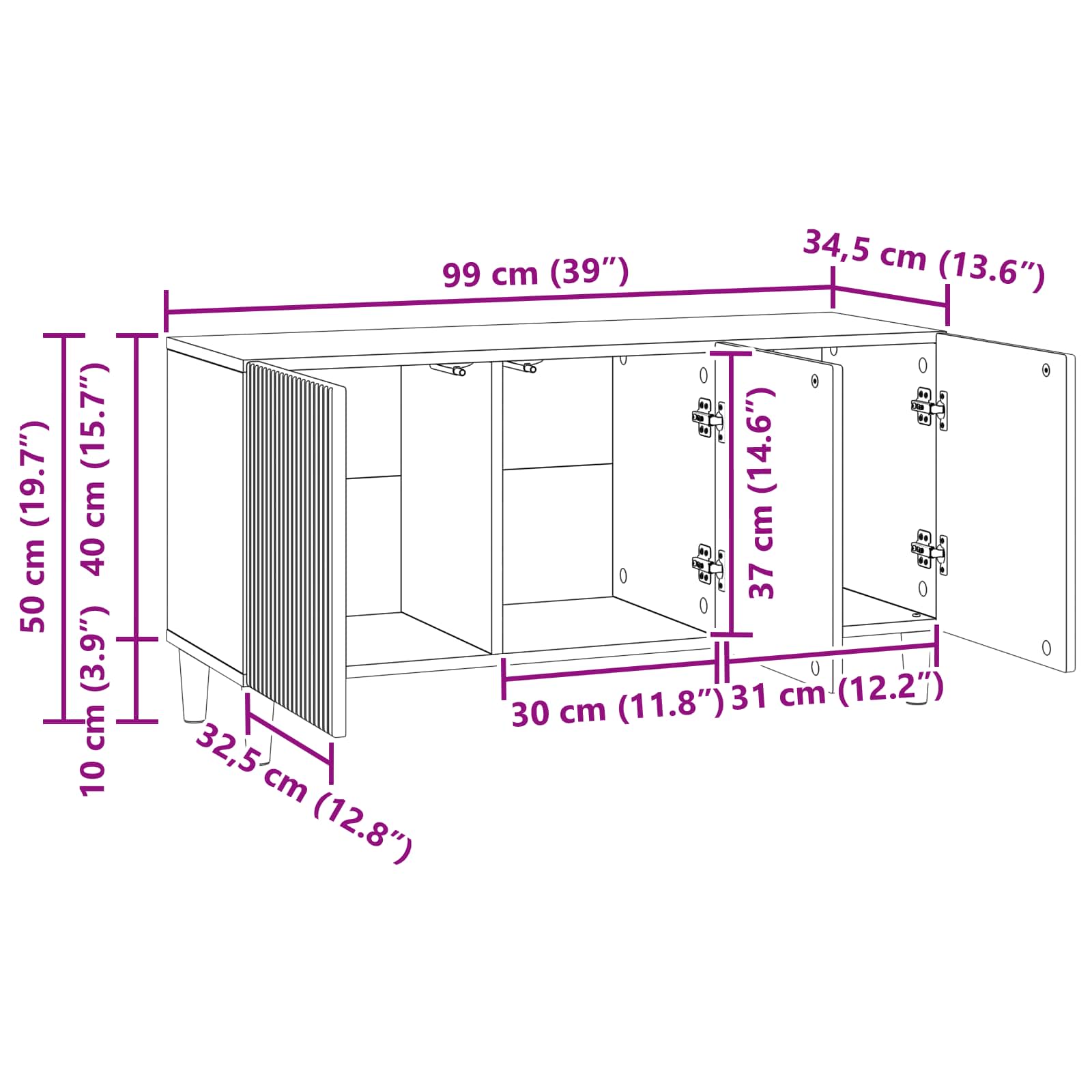 Mobile Tv 99 X 34,5 X 50 Cm