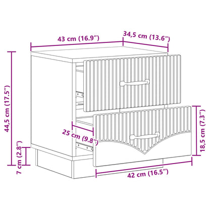 Armadio Da Notte 2 Pcs 43 X 34,5 X 44,5 Cm