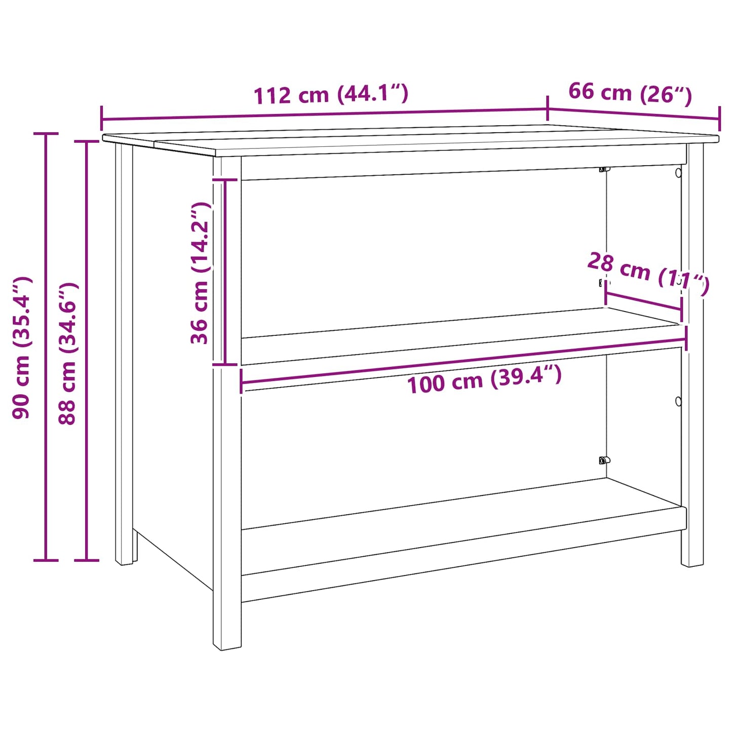 Isle Cucina Hill Bianco 112 X 66 X 90 Cm