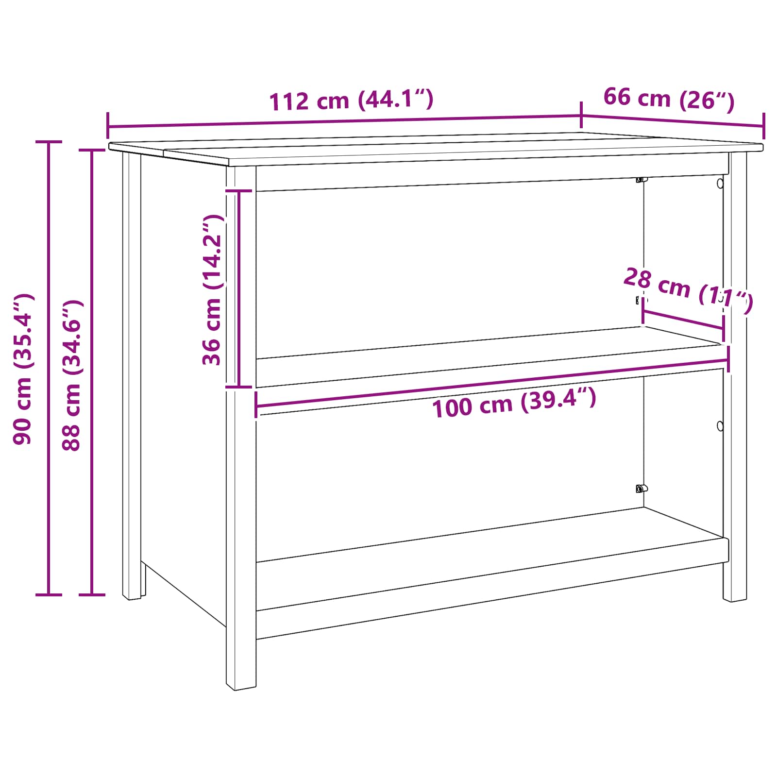 Isle Cucina Hill Bianco 112 X 66 X 90 Cm