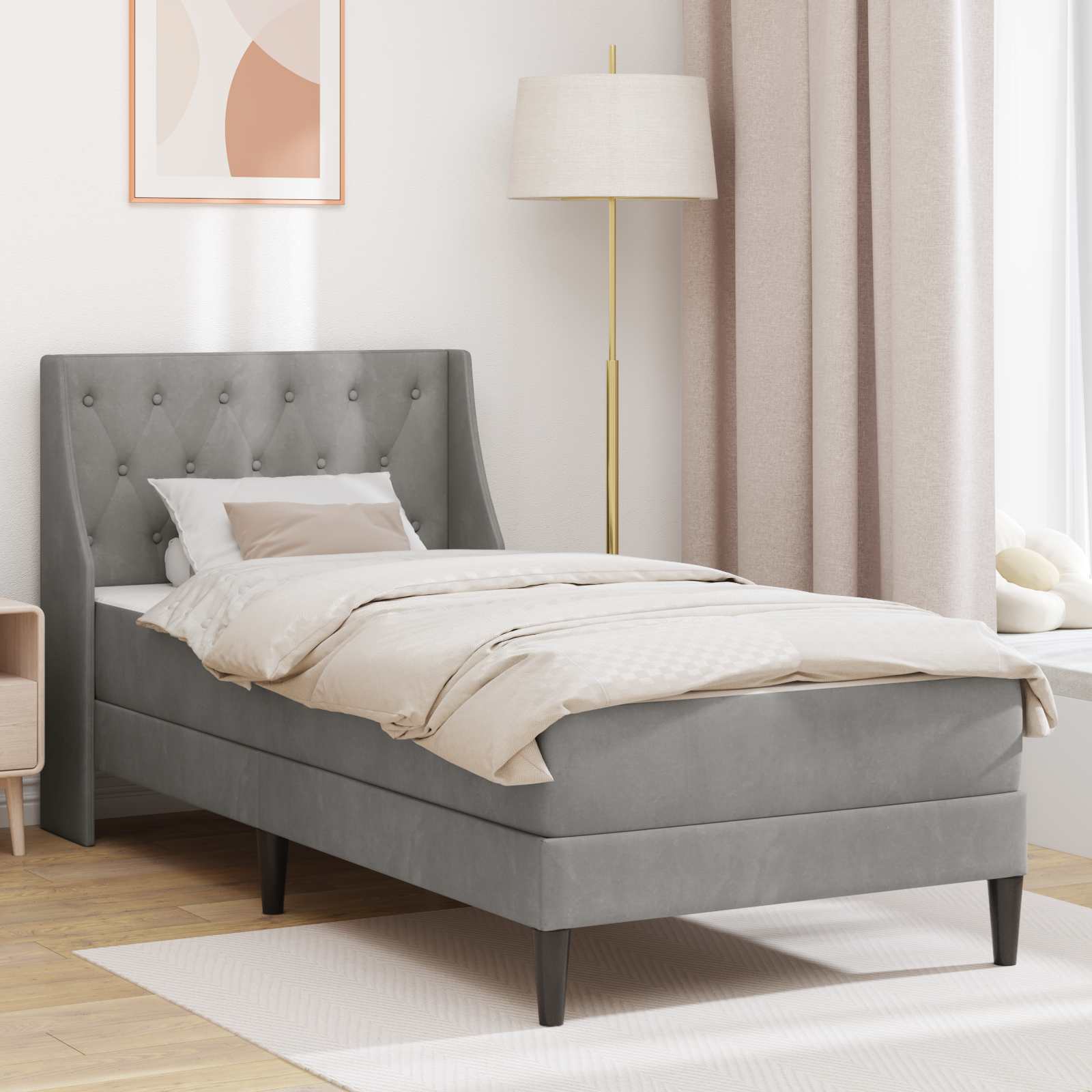Struttura Letto Con Materasso Velluto