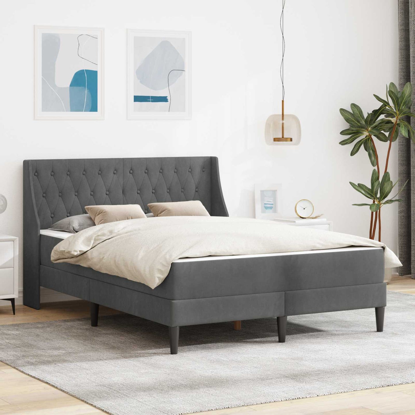 Struttura Letto Con Materasso Velluto