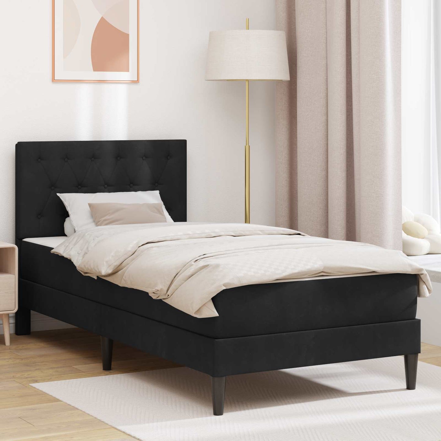 Struttura Letto Con Materasso  Velluto