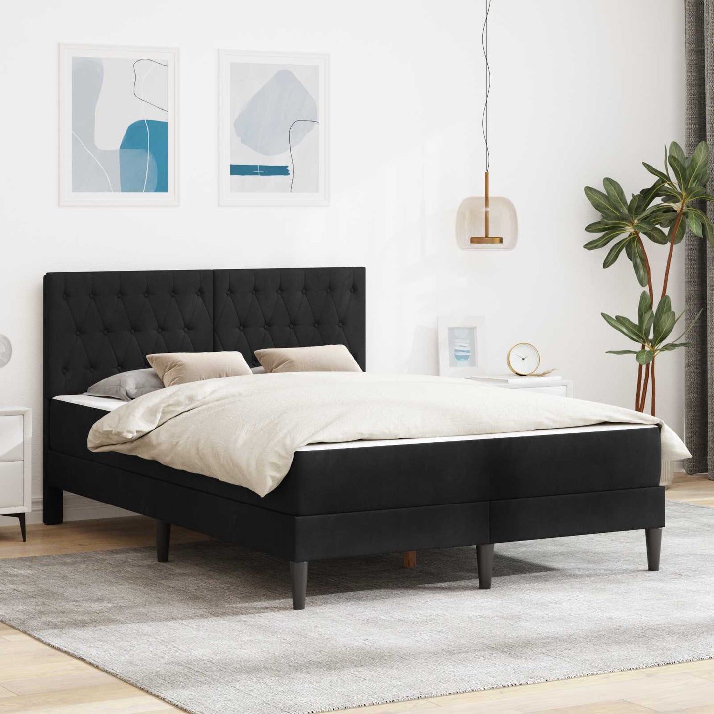 Struttura Letto Con Materasso  Velluto