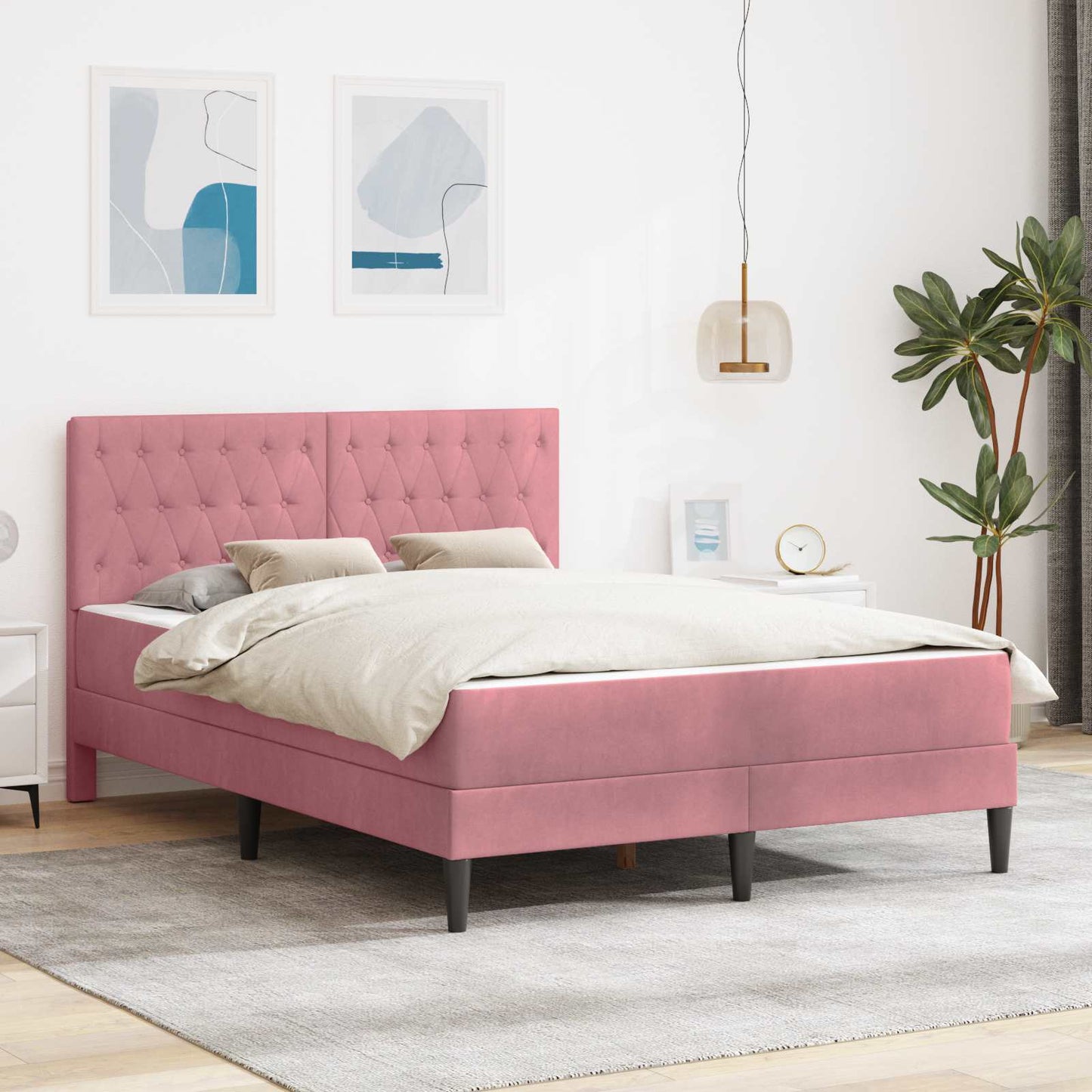 Struttura Letto Con Materasso  Velluto