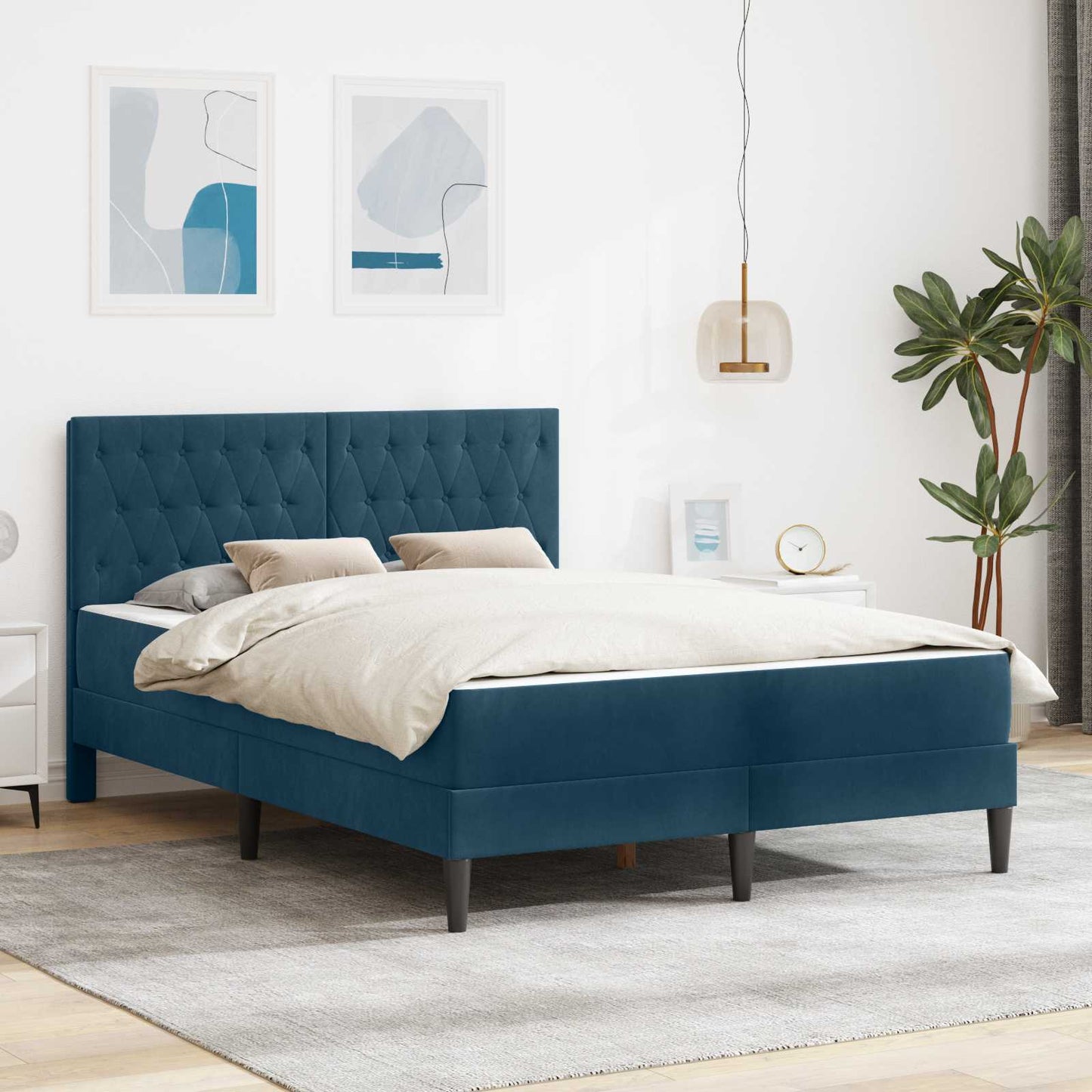 Struttura Letto Con Materasso  Velluto