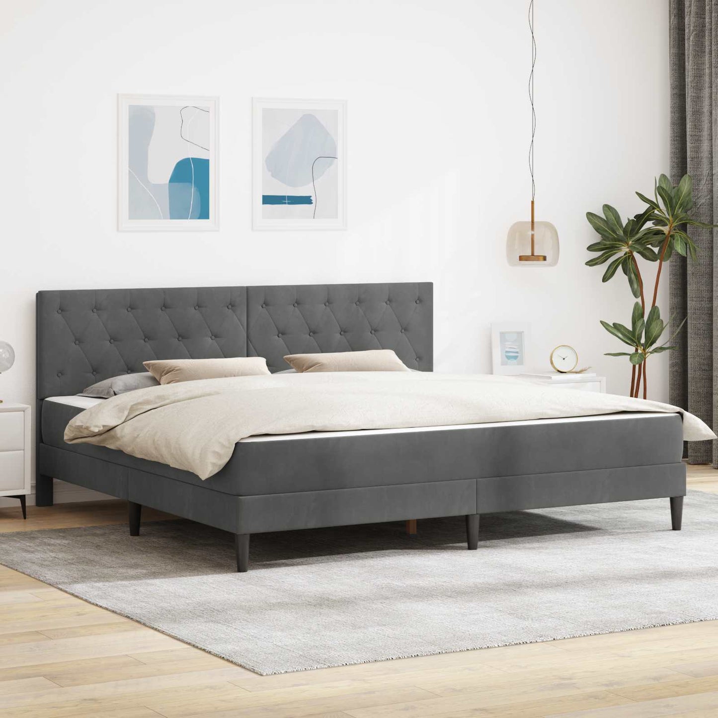 Struttura Letto Con Materasso  Velluto