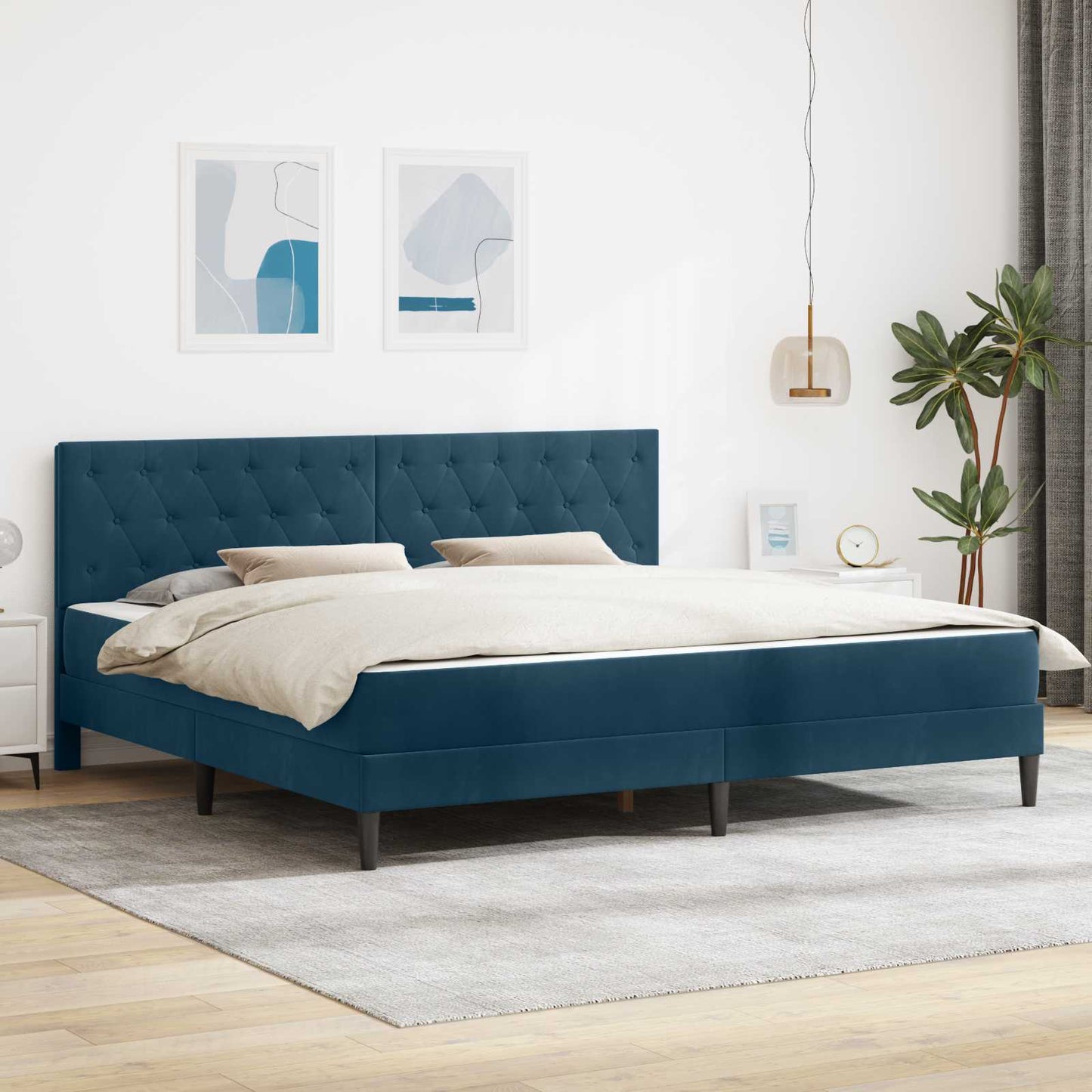 Struttura Letto Con Materasso  Velluto