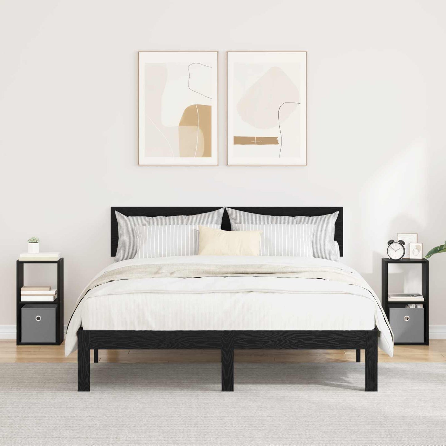 Comodino Rovere Fumé 35 X 32 X 68,5 Cm Legno Multistrato