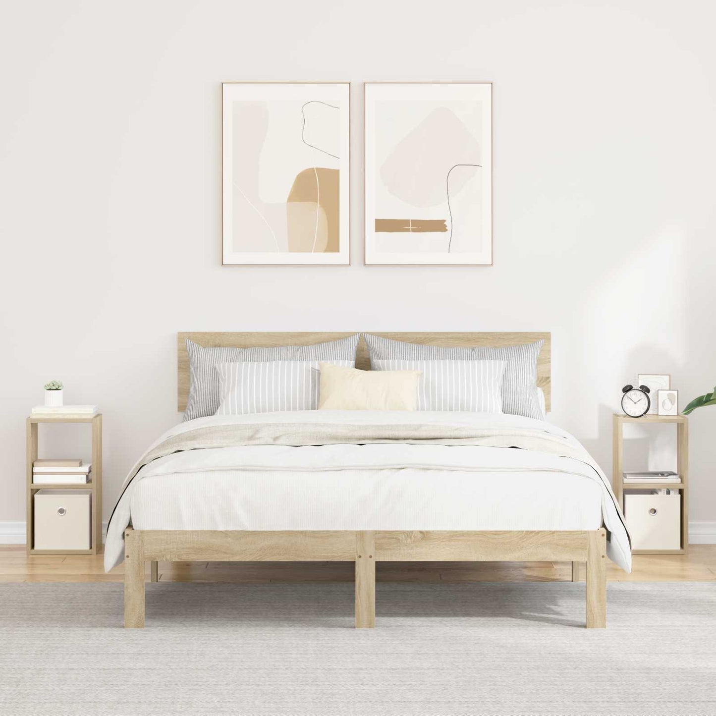 Comodino Rovere Fumé 35 X 32 X 68,5 Cm Legno Multistrato
