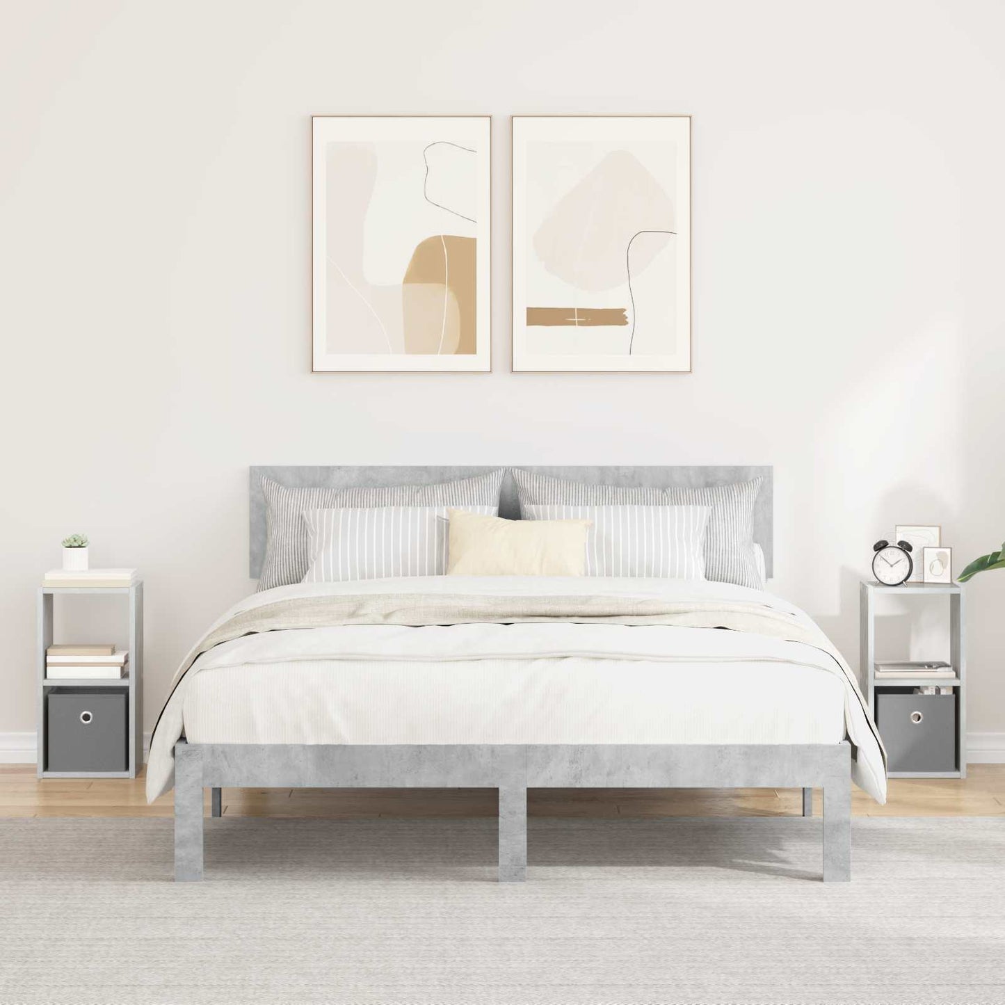 Comodino Rovere Fumé 35 X 32 X 68,5 Cm Legno Multistrato