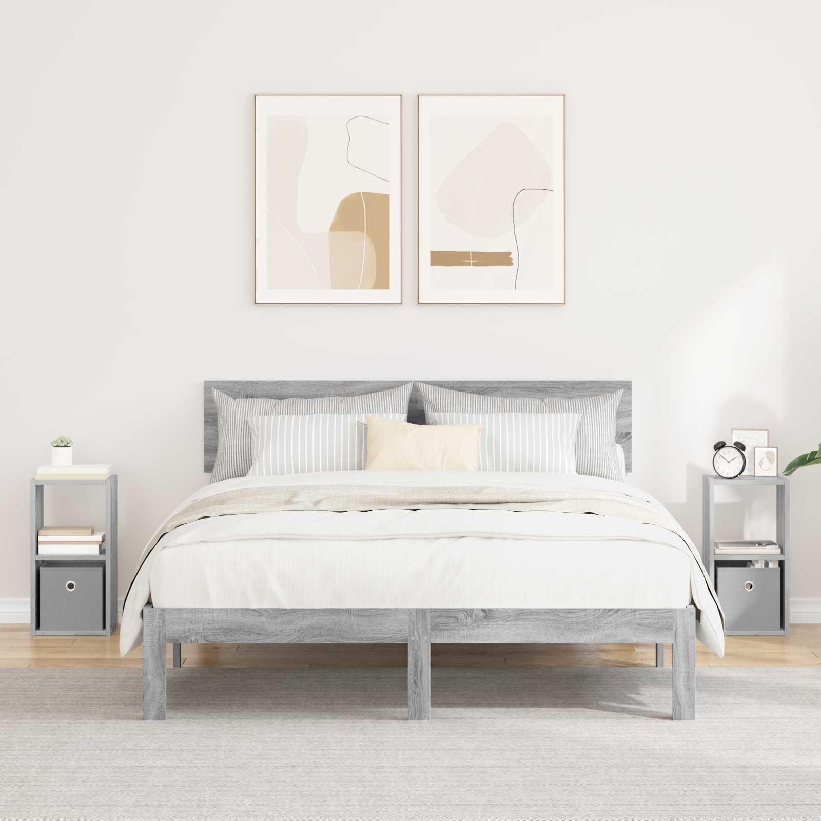 Comodino Rovere Fumé 35 X 32 X 68,5 Cm Legno Multistrato